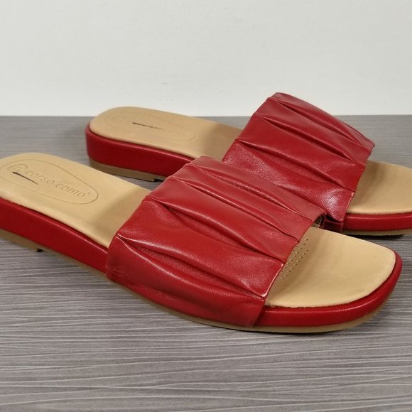 Corso Como Harisya Slide Sandal, Red Leather, Womens Size 7 M / 37.5 - Picture 3 of 11